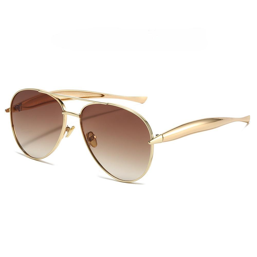 Oval Sunglasses with Metal Frame Retro Premium Trendy Sun Glasses High-Quality UV400 Protection Elegant for Daily Use