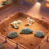 4er-Set Dinosaurierfossilien Miniatur für Basteln, einzigartige DIY-Schreibtisch- und Heimdekoration