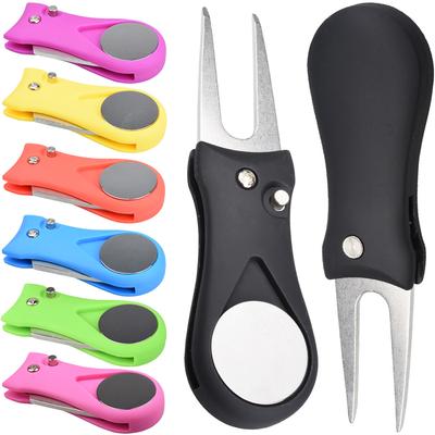 Golf Divot Tool Repair Switchblade Tool Pitch Groove Cleaner Golf Pitchfork Golf Accessories Putting Green Fork