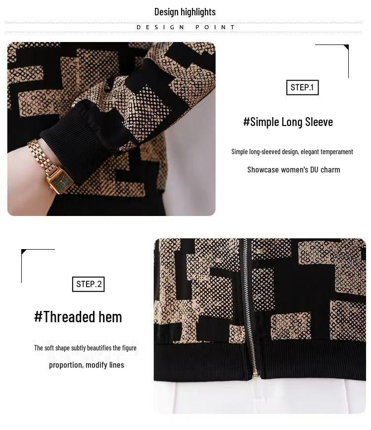 Women's Fashionable Baseball Jacket – Short Spring/Autumn/Winter 2025 Coat, Petite Fit, Beautiful Windbreaker for Moms