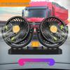 Portable Dual-Head USB Car Fan for Summer - Adjustable Mini Truck Fan