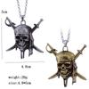 Pirates Of The Caribbean Necklace Movie Jack Sparrow Aztec Skeleton Skull Heads Pendant Punk Medallion Vintage Jewelry Wholesale