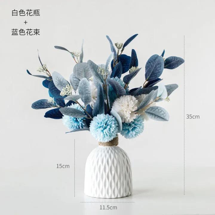 Nordic Ceramic Vase with Hemp Rope – Decorative Bottle for Living Room & Office