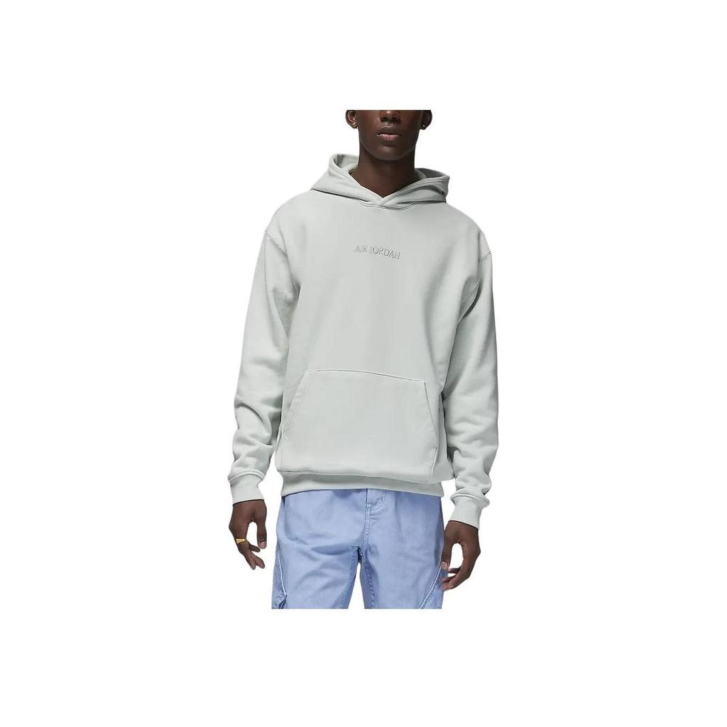 Jordan Herren Air Jordan Bestickter Fleece-Hoodie Hellgrau FJ1967-034