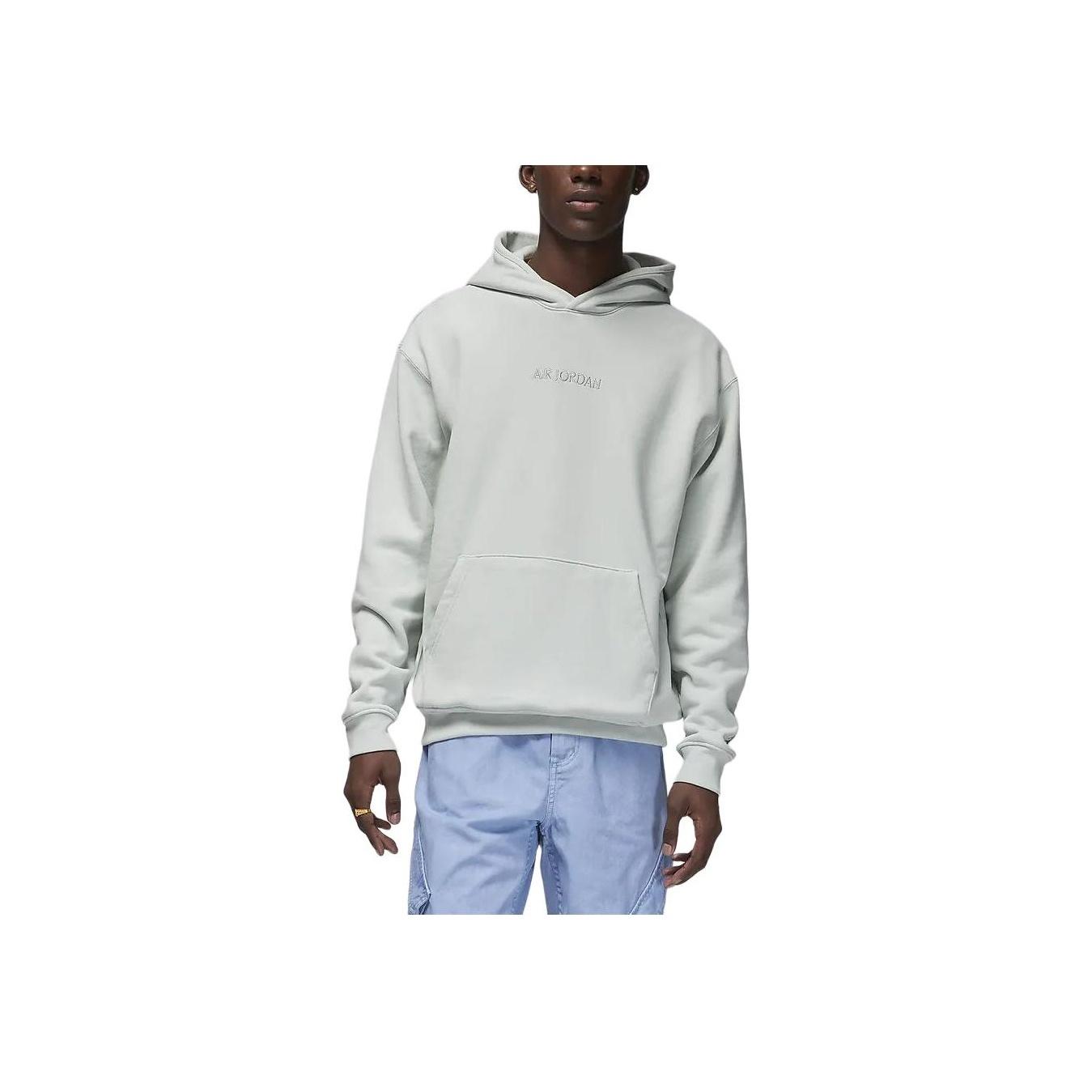 Jordan Men Air Jordan Embroidered Fleece Hoodie Light Grey FJ1967-034 S