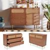Chest of Drawers - 6 Drawers - Vintage - Walnut - Metal Legs 20 Cm