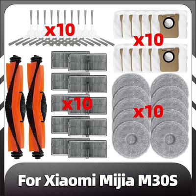 Compatible for Xiaomi Mijia M30s Replacement Main Side Brush HEPA Filter Mop Pads Dust Bags Spare Parts Accessories