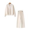 European & American Women's Style Zipper Pilot Jacket Hoodie Set