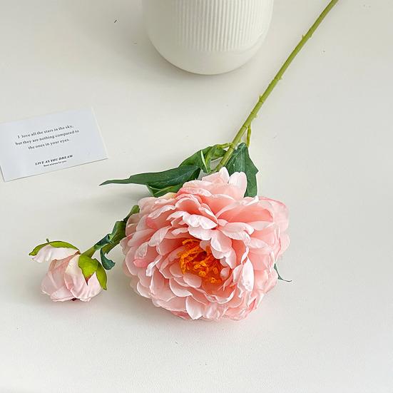 24" Artificial Peonies Flowers for Vase Faux Silk Long Stem Peony Flower Fake Floral Arrangement for DIY Bouquets Wedding Centerpiece Home