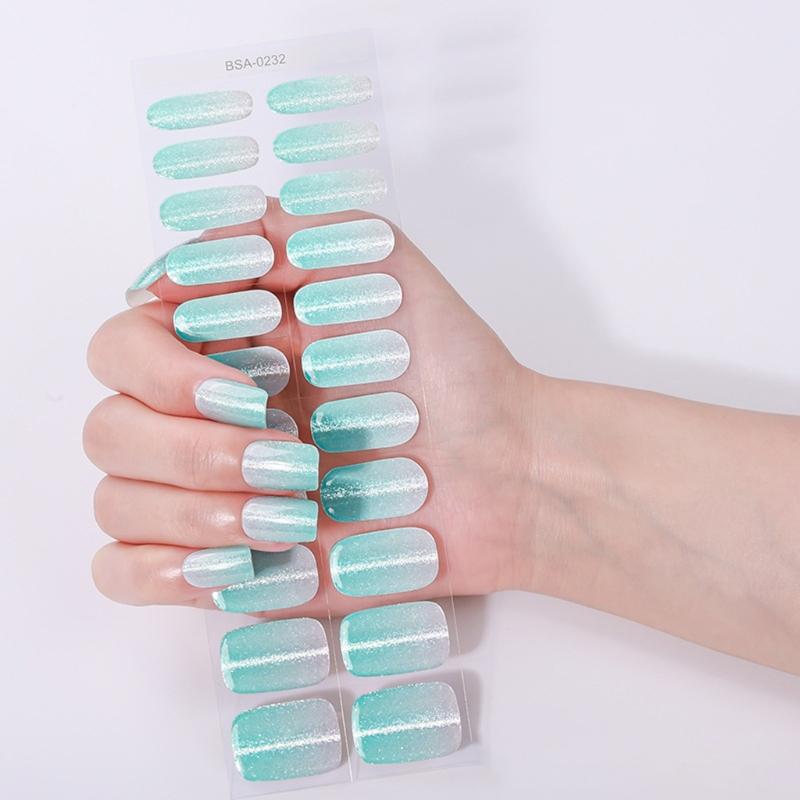 Easy Application Gel Nail Wraps Full Cover Manicure No Nail Lamp Needed Home Manicure Essential for Home Use