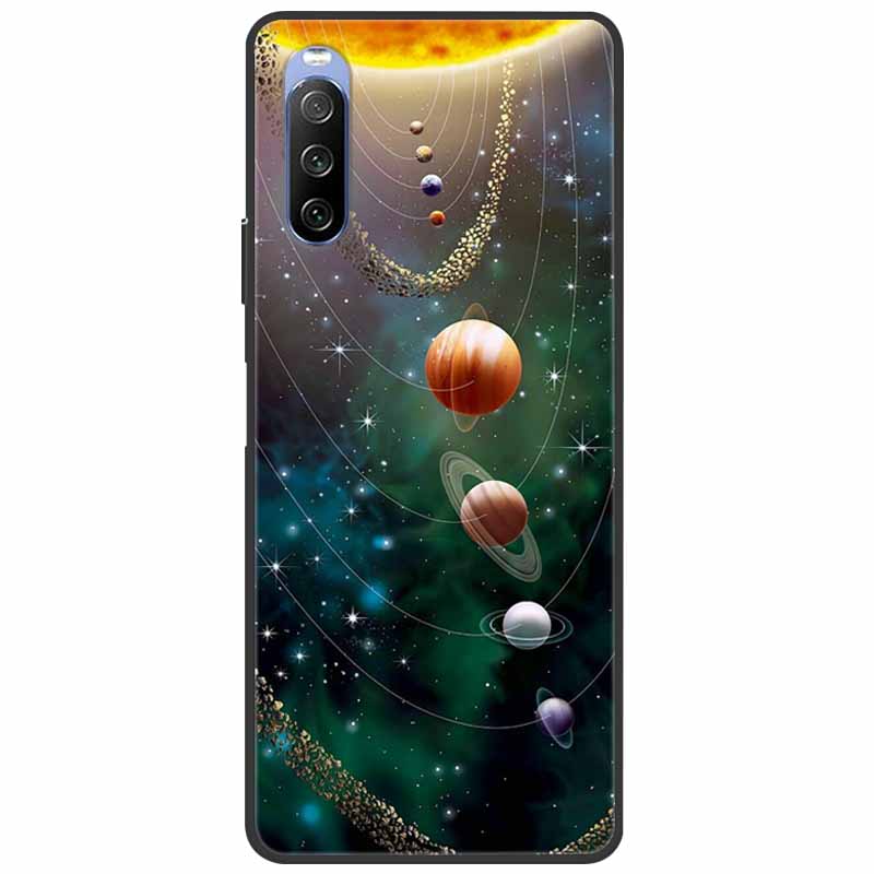 Soft Cover For Sony Xperia 10 III /5 III /1III Case Silicone Painted Marble Cat Funda Cover for Sony Xperia 1 II /10 II /5 Coque