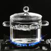Glass Cooking Pot Glass Saucepan Clear Heat Resistant Stockpot Double Handle Cookware Pot Non Stick Kitchen Cooking Tools