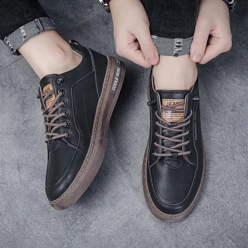 Herren Lederschuhe Lässig Komfort Cricket Schuhe Mode Sneaker für Herren Leichtgewichtige Fahrschuhe