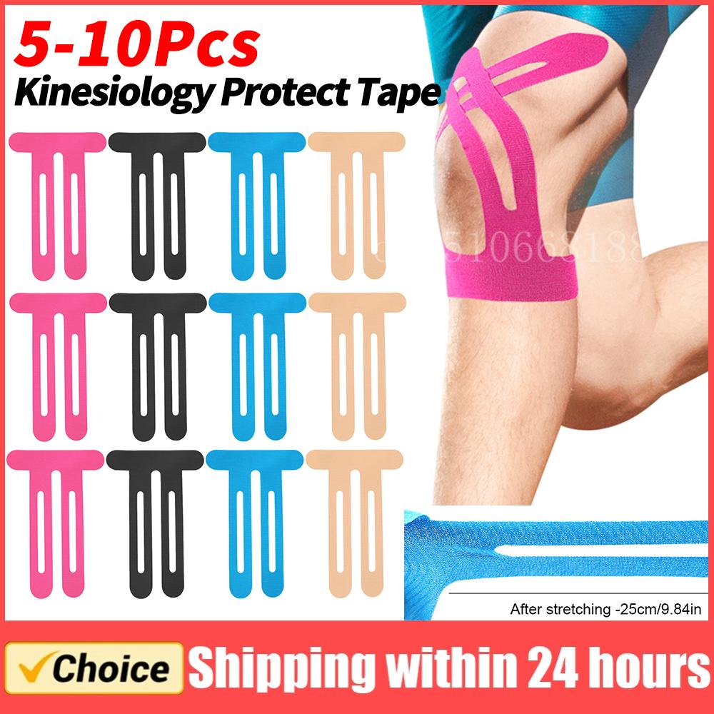 5/10xKinesiology Tape for Knee Sport Protection Elastic Patches Breathable Precut Knee Athletic Tape for Shoulder Muscle Support