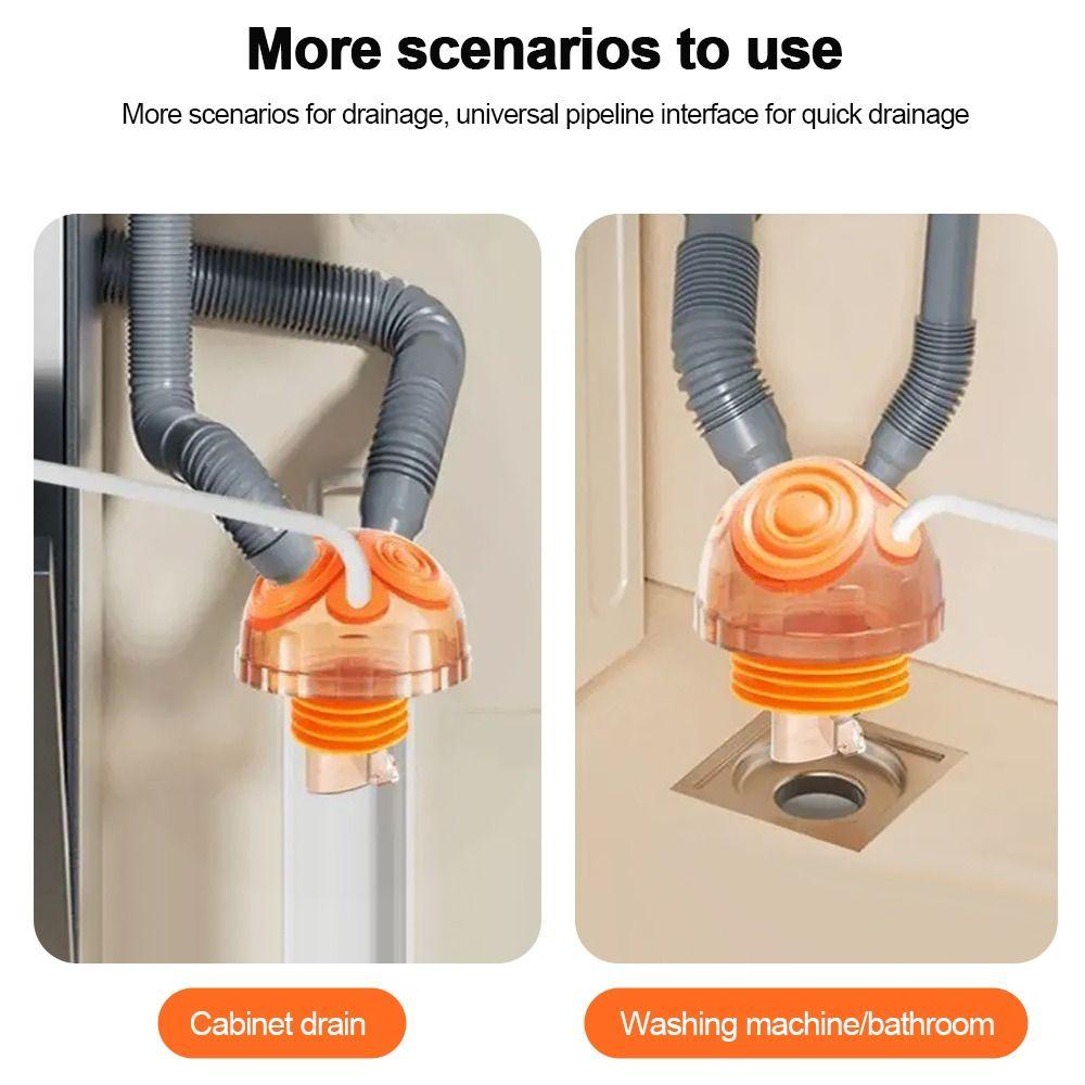Multi-port Sink Drain Pipe Adapter 6 in 1 Anti-Odor Dishwasher Water Pipe Connector Multifunctional Washing Machine Floor Drain
