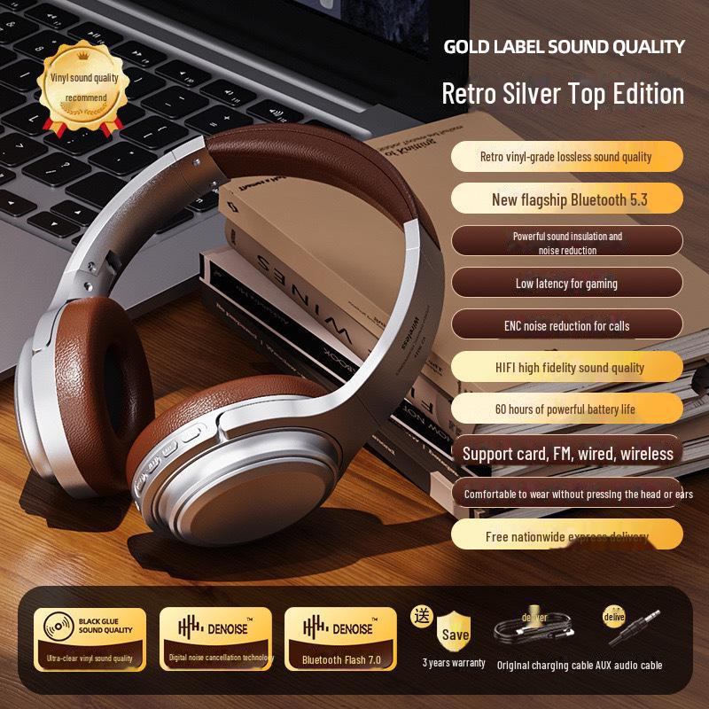 

Retro VJ901 Wireless Bluetooth Headset: Long Battery, High-Value Universal for Mobile & Gaming