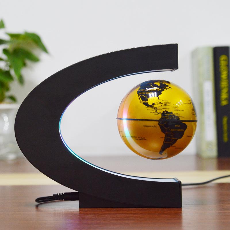Russian-Style Rotating Magnetic Levitation Earth Lamp - Tech-Inspired Office Decoration