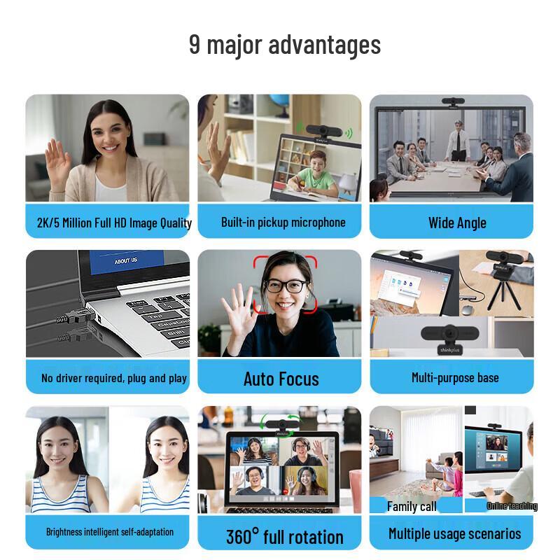 Lenovo thinkplus WL24A 2K HD Autofocus USB Webcam