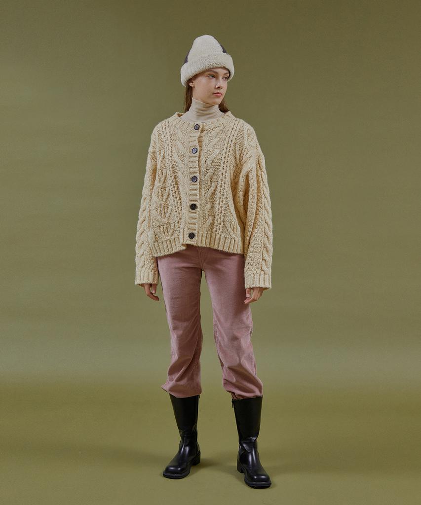 PINBLACK Pastel Corduroy Slim Bootcut Pants Pink