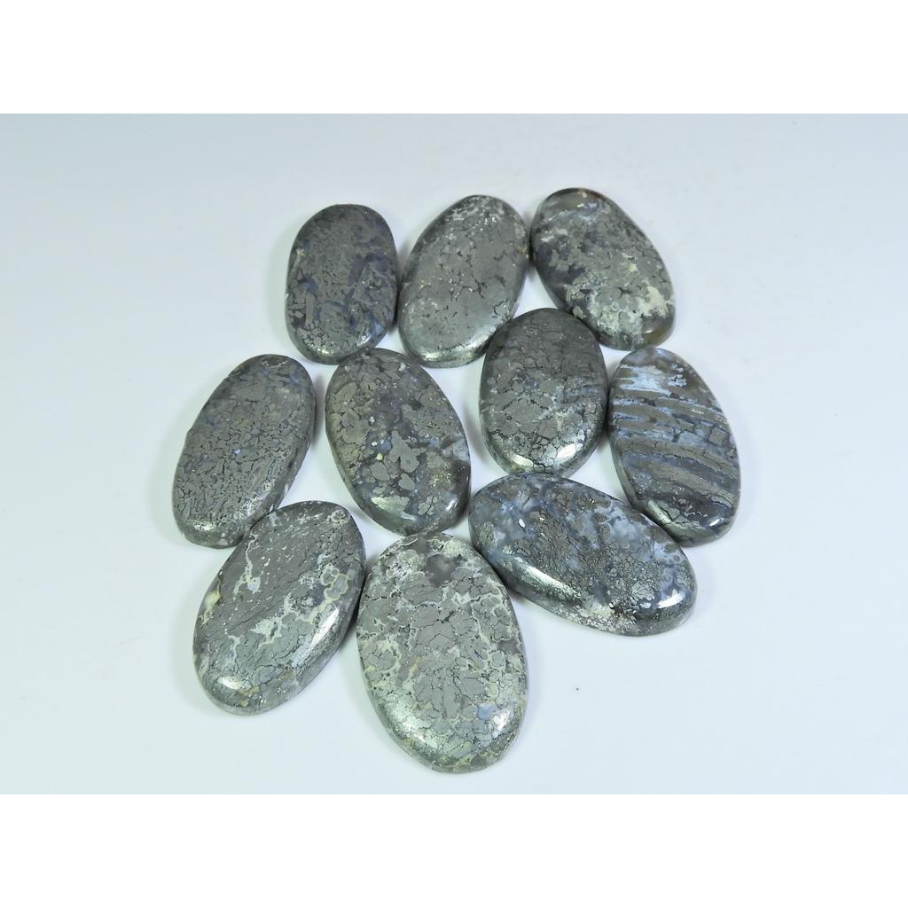 471Cts. Natural Marcasite Oval Shape Cabochon Loose Gemstone 10 Pcs Lot C-319