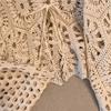 Cárdigan Chal de Ganchillo Bohemio con Cordones - Estilo Verano Resort para Mujer, Top de Manga Larga