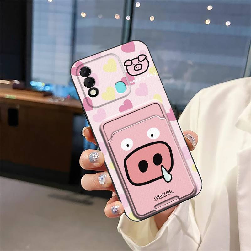 Silicone Cartoon Phone Case For Tecno Spark8/KG6 Dirt-resistant Shockproof Durable Back Cover Card sleeve Waterproof TPU