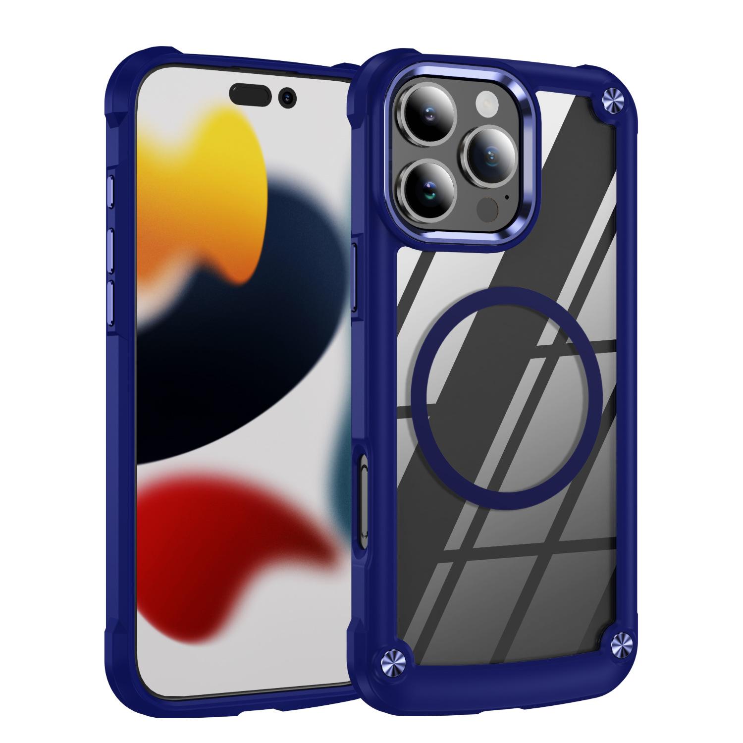 Transparent Mobile Phone Case Dripping Oil Magnetic Ring Does Not Turn Yellow Acrylic Tpu Anti-fall for Magsafe for Apple Magnetic Suction Case For  iPhone 16E