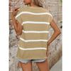 Sommer Rundhals Kurzarm Lässiger Gestreifter Strickpullover Damen Locker Einfach Büro Damen Oberteile Lässig Elegant Dünner Pullover Damenbekleidung