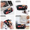 Pencil Bag Neat Design Durable 300D Polyester Smooth Zipper with Mesh Pocket Removable Divider and Pen Slots for Daily School Use