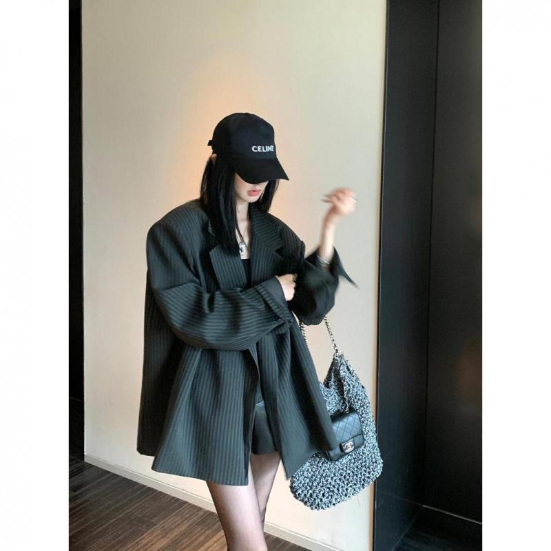 

Early Autumn Women s Striped High-End Casual Loose Retro Suit Jacket 2XL