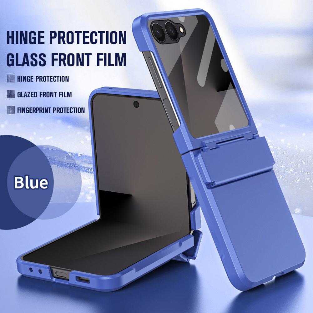 Flat Hinge with Front Glass Full Protective Cover For Samsung Z Flip 8 Flip7 FE Galaxy Z Flip 7 6 5 Slim Anti-slip Back Cover