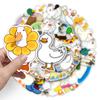 50 Waterproof Duck Graffiti Stickers: Cartoon Animals for Kids' DIY Phone Cases & Suitcases