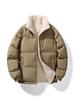 Unisex Thickened Stand Collar Lambswool Cotton Jacket - Winter Casual Warm Outerwear