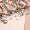 Niedliches Halsband für Haustiere mit Glocke für kleine Hunde, Welpen, Kätzchen, Sachen, Zubehör, verstellbares Katzenhalsband mit Pfotenabdruck und Sicherheitsverschluss