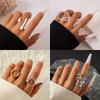 European and American Simple Straight Line Adjustable Ring, Hip-hop Style, Geometric Irregular Opening Bow Ring