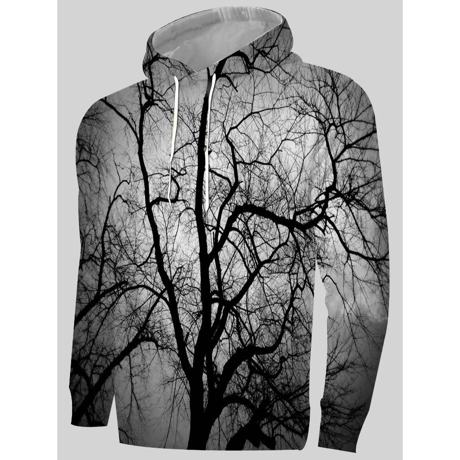 Baum 3D gedruckt Herren Hoodie Casual Muster Trendy Sportswear Herbst Winter Tasche Pullover Lange Ärmel