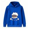Kids Boys Girls Pullover Hoodie, Cute Cartoon White Hair Anime Character Printed Casual Long Sleeve Hooded Sweatshirt for Daily Wear