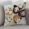 Anime KON Cartoon Series Square Pillowcase Soft Waist Sofa Cushion Cover Bedroom Room Pillowcase