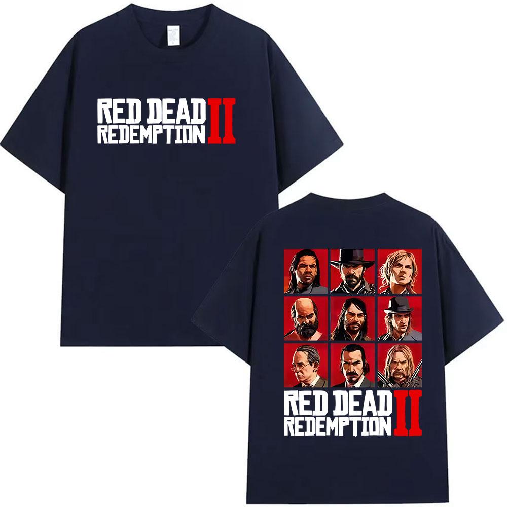Classic Retro Red Dead Redemption 2 Game Player Graphic T Shirts Men Women Vintage Summer Oversized Cotton TShirt Streetwear