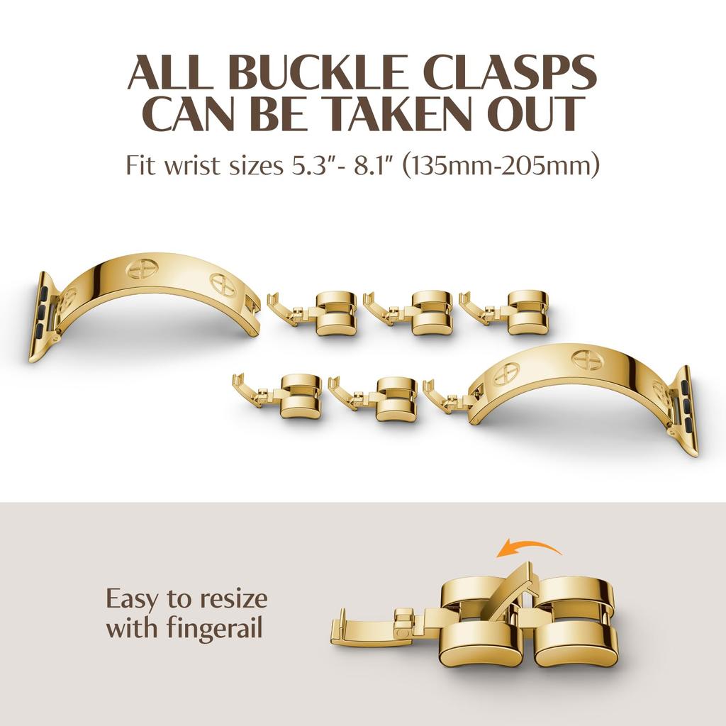 For Apple Watch 10 46mm/Ultra 2/Ultra 49mm/9 8 7 45mm/SE (2023) SE (2022) SE 6 5 4 44mm/3 2 1 42mm Stainless Steel Watch Strap