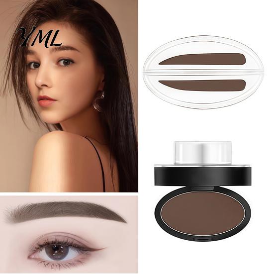 Beginners Eyebrow Stencils Stamp & Brow Powder, Waterproof Long Lasting Power Seal Defining with Mirror, Eye Makeup Tools for Women Professional