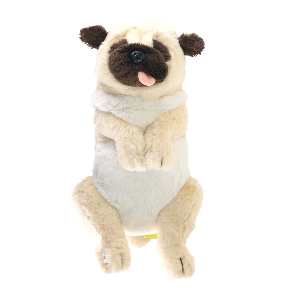 Sun Lemon Knee-sized Pug Plush Toy, Beige, 31.8 x 12.4 x 35.1 cm, Animal, P-8382