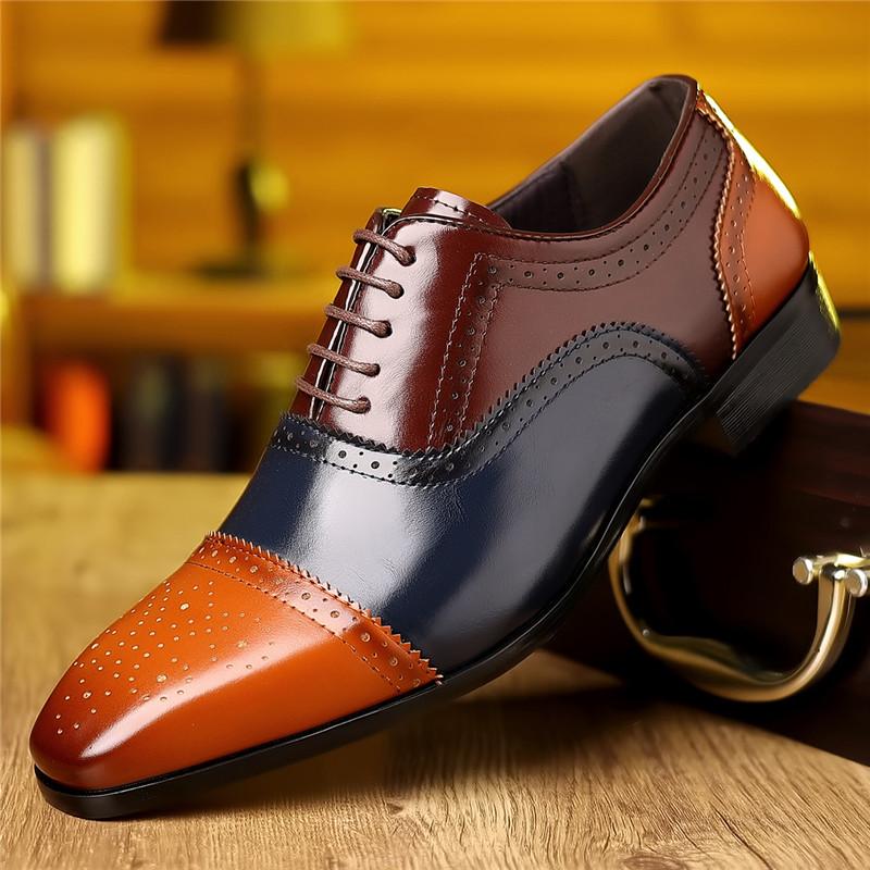 

Designer New Fashion Pointed Business Formal Oxford Brogues Shoes For Men Homecoming Wedding Dress Party Footwear Zapatos Hombre 39