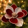 2026 New Christmas Flower Ornaments: Simulated Floral Decorations with Sequins for Christmas Tree and Scene Decor.