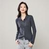 ESE-Y Women's Spring Slim-Fit Polo Collar Knitted Cardigan