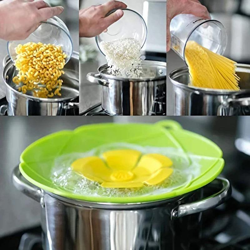 Silicone Lid Spill Stopper Cover Pot Pan Cover Kitchen Accessories Flower Shape Cookware Cooking Tools Kitchen Gadgets