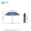Large Folding Umbrella, Dual-Use for Rain And Shine, Business Umbrella with 10 Ribs, Large Umbrella for Men And Women, Moer Blue