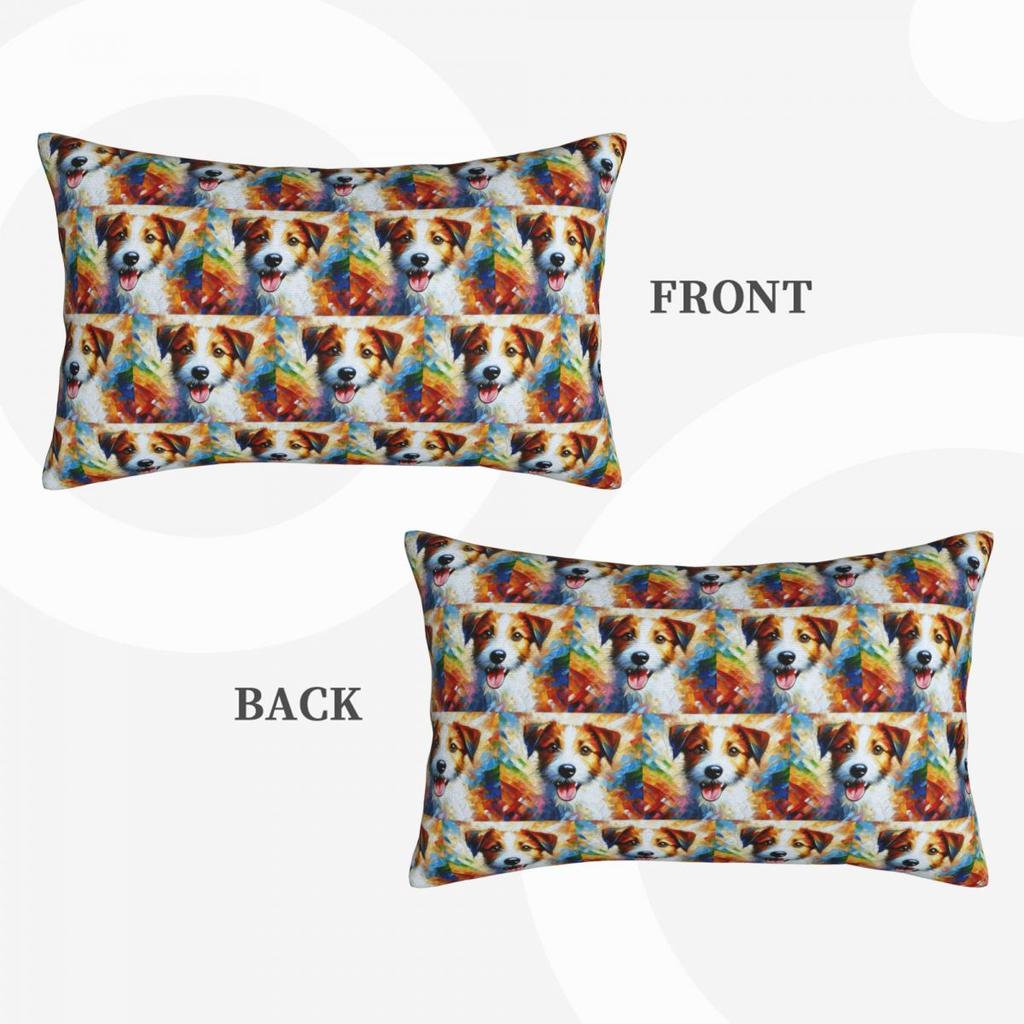 Kromfohrlander Dog Jack Russell Terrier Acrylic Rectangle Pillowcase Cushion Cover Decorative Bedroom Home Comfort Throw Pillow