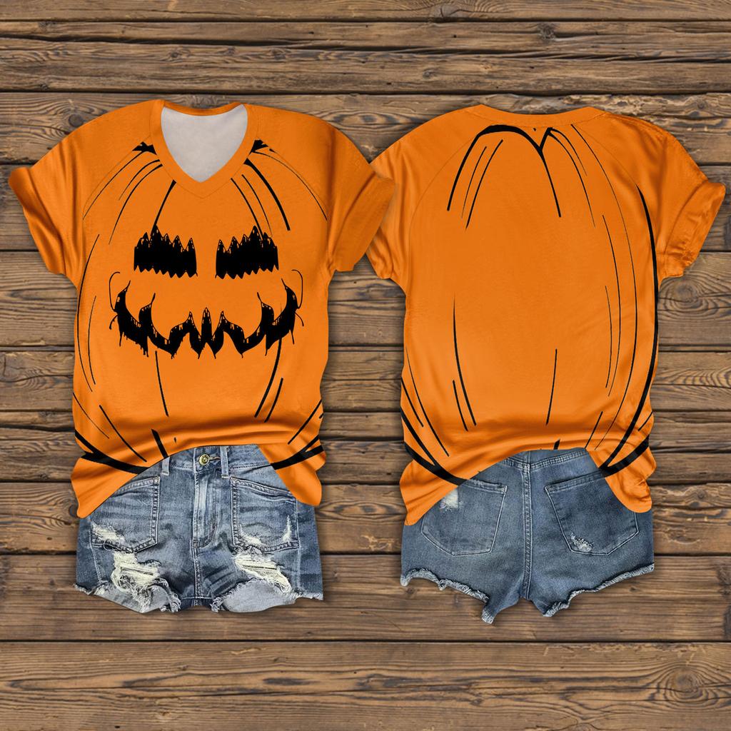 Dámská móda Ležérní Tříčtvrteční rukáv Halloweenská písmena, Potisk obličeje Top