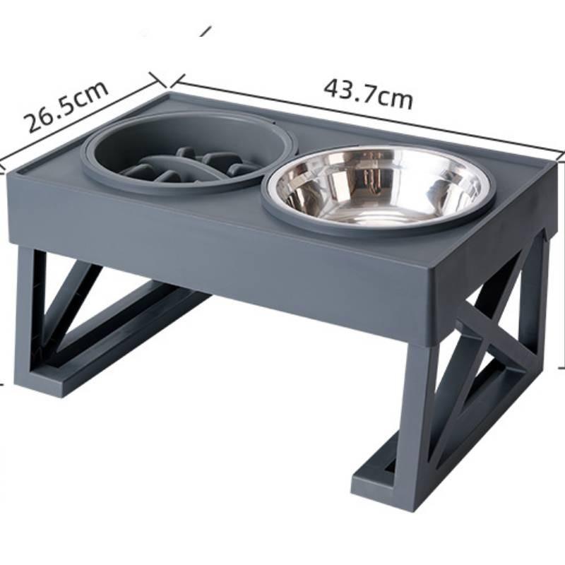 

Stainless Steel Pet Elevated Feeder With Slow Feed Bowl For Small Pets And Comfort StyleC